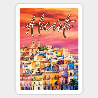 Alicante Vibrant Travel Poster – Colorful Spain Art Print Sticker